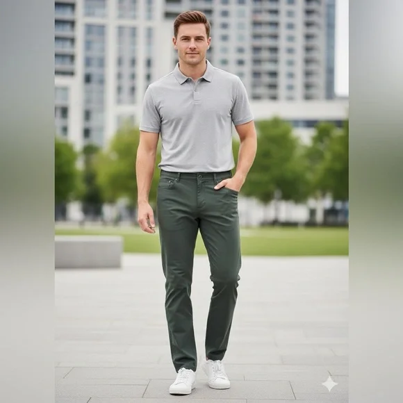 Lululemon ABC Pant Size 34x33 Green Classic-Fit Warpstreme Casual Preppy Stretch - Picture 1 of 9